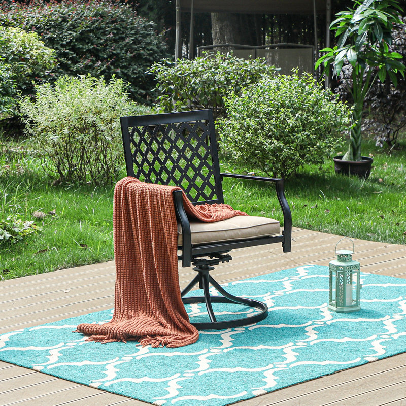 Lark Manor Mcgahan Swivel Patio Dining Armchair with Cushion & Reviews